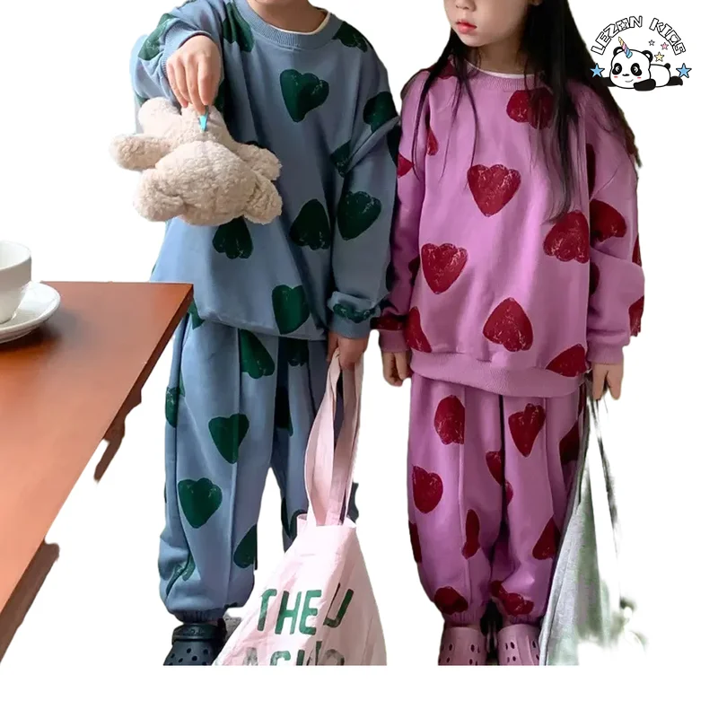 LEZONKIDS - Boys Summer Suit  Match Color Tie-Dye Breathable Handsome Kids Short Sleeve Two-Pieces Set